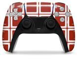 WraptorSkinz Skin Wrap compatible with the Sony PS5 DualSense Controller Squared Red Dark (CONTROLLER NOT INCLUDED)