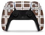 WraptorSkinz Skin Wrap compatible with the Sony PS5 DualSense Controller Squared Chocolate Brown (CONTROLLER NOT INCLUDED)