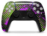 WraptorSkinz Skin Wrap compatible with the Sony PS5 DualSense Controller Halftone Splatter Hot Pink Green (CONTROLLER NOT INCLUDED)