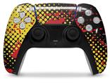 WraptorSkinz Skin Wrap compatible with the Sony PS5 DualSense Controller Halftone Splatter Yellow Red (CONTROLLER NOT INCLUDED)