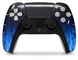 WraptorSkinz Skin Wrap compatible with the Sony PS5 DualSense Controller Fire Blue (CONTROLLER NOT INCLUDED)