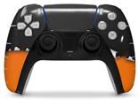 WraptorSkinz Skin Wrap compatible with the Sony PS5 DualSense Controller Ripped Colors Black Orange (CONTROLLER NOT INCLUDED)