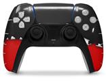 WraptorSkinz Skin Wrap compatible with the Sony PS5 DualSense Controller Ripped Colors Black Red (CONTROLLER NOT INCLUDED)