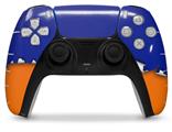 WraptorSkinz Skin Wrap compatible with the Sony PS5 DualSense Controller Ripped Colors Blue Orange (CONTROLLER NOT INCLUDED)