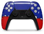 WraptorSkinz Skin Wrap compatible with the Sony PS5 DualSense Controller Ripped Colors Blue Red (CONTROLLER NOT INCLUDED)