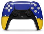 WraptorSkinz Skin Wrap compatible with the Sony PS5 DualSense Controller Ripped Colors Blue Yellow (CONTROLLER NOT INCLUDED)