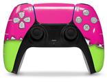 WraptorSkinz Skin Wrap compatible with the Sony PS5 DualSense Controller Ripped Colors Hot Pink Neon Green (CONTROLLER NOT INCLUDED)