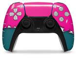 WraptorSkinz Skin Wrap compatible with the Sony PS5 DualSense Controller Ripped Colors Hot Pink Seafoam Green (CONTROLLER NOT INCLUDED)
