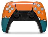 WraptorSkinz Skin Wrap compatible with the Sony PS5 DualSense Controller Ripped Colors Orange Seafoam Green (CONTROLLER NOT INCLUDED)