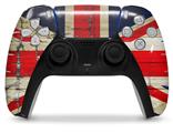 WraptorSkinz Skin Wrap compatible with the Sony PS5 DualSense Controller Painted Faded and Cracked Union Jack British Flag (CONTROLLER NOT INCLUDED)