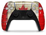 WraptorSkinz Skin Wrap compatible with the Sony PS5 DualSense Controller Painted Faded and Cracked Canadian Canada Flag (CONTROLLER NOT INCLUDED)