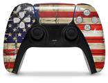 WraptorSkinz Skin Wrap compatible with the Sony PS5 DualSense Controller Painted Faded and Cracked USA American Flag (CONTROLLER NOT INCLUDED)