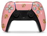 WraptorSkinz Skin Wrap compatible with the Sony PS5 DualSense Controller Anchors Away Pink (CONTROLLER NOT INCLUDED)