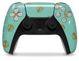 WraptorSkinz Skin Wrap compatible with the Sony PS5 DualSense Controller Anchors Away Seafoam Green (CONTROLLER NOT INCLUDED)