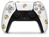 WraptorSkinz Skin Wrap compatible with the Sony PS5 DualSense Controller Anchors Away White (CONTROLLER NOT INCLUDED)