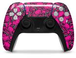 WraptorSkinz Skin Wrap compatible with the Sony PS5 DualSense Controller Scattered Skulls Hot Pink (CONTROLLER NOT INCLUDED)