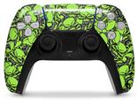 WraptorSkinz Skin Wrap compatible with the Sony PS5 DualSense Controller Scattered Skulls Neon Green (CONTROLLER NOT INCLUDED)