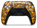 WraptorSkinz Skin Wrap compatible with the Sony PS5 DualSense Controller Scattered Skulls Orange (CONTROLLER NOT INCLUDED)