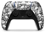 WraptorSkinz Skin Wrap compatible with the Sony PS5 DualSense Controller Scattered Skulls White (CONTROLLER NOT INCLUDED)