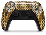 WraptorSkinz Skin Wrap compatible with the Sony PS5 DualSense Controller HEX Mesh Camo 01 Orange (CONTROLLER NOT INCLUDED)