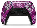 WraptorSkinz Skin Wrap compatible with the Sony PS5 DualSense Controller HEX Mesh Camo 01 Pink (CONTROLLER NOT INCLUDED)
