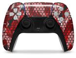 WraptorSkinz Skin Wrap compatible with the Sony PS5 DualSense Controller HEX Mesh Camo 01 Red Bright (CONTROLLER NOT INCLUDED)