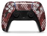 WraptorSkinz Skin Wrap compatible with the Sony PS5 DualSense Controller HEX Mesh Camo 01 Red (CONTROLLER NOT INCLUDED)