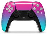 WraptorSkinz Skin Wrap compatible with the Sony PS5 DualSense Controller Smooth Fades Neon Teal Hot Pink (CONTROLLER NOT INCLUDED)