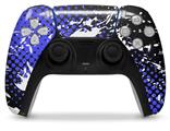 WraptorSkinz Skin Wrap compatible with the Sony PS5 DualSense Controller Halftone Splatter White Blue (CONTROLLER NOT INCLUDED)