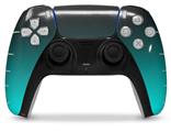 WraptorSkinz Skin Wrap compatible with the Sony PS5 DualSense Controller Smooth Fades Neon Teal Black (CONTROLLER NOT INCLUDED)