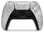 WraptorSkinz Skin Wrap compatible with the Sony PS5 DualSense Controller Marble Granite 09 White Gray (CONTROLLER NOT INCLUDED)