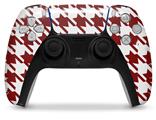WraptorSkinz Skin Wrap compatible with the Sony PS5 DualSense Controller Houndstooth Red Dark (CONTROLLER NOT INCLUDED)