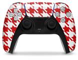 WraptorSkinz Skin Wrap compatible with the Sony PS5 DualSense Controller Houndstooth Red (CONTROLLER NOT INCLUDED)