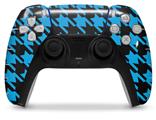 WraptorSkinz Skin Wrap compatible with the Sony PS5 DualSense Controller Houndstooth Blue Neon on Black (CONTROLLER NOT INCLUDED)
