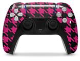 WraptorSkinz Skin Wrap compatible with the Sony PS5 DualSense Controller Houndstooth Hot Pink on Black (CONTROLLER NOT INCLUDED)