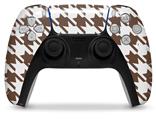 WraptorSkinz Skin Wrap compatible with the Sony PS5 DualSense Controller Houndstooth Chocolate Brown (CONTROLLER NOT INCLUDED)