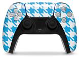 WraptorSkinz Skin Wrap compatible with the Sony PS5 DualSense Controller Houndstooth Blue Neon (CONTROLLER NOT INCLUDED)