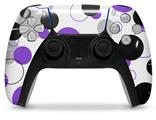 WraptorSkinz Skin Wrap compatible with the Sony PS5 DualSense Controller Lots of Dots Purple on White (CONTROLLER NOT INCLUDED)
