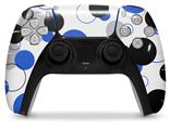 WraptorSkinz Skin Wrap compatible with the Sony PS5 DualSense Controller Lots of Dots Blue on White (CONTROLLER NOT INCLUDED)