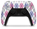 WraptorSkinz Skin Wrap compatible with the Sony PS5 DualSense Controller Argyle Pink and Blue (CONTROLLER NOT INCLUDED)
