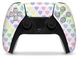 WraptorSkinz Skin Wrap compatible with the Sony PS5 DualSense Controller Pastel Hearts on White (CONTROLLER NOT INCLUDED)