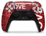 WraptorSkinz Skin Wrap compatible with the Sony PS5 DualSense Controller Love and Peace Red (CONTROLLER NOT INCLUDED)