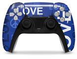 WraptorSkinz Skin Wrap compatible with the Sony PS5 DualSense Controller Love and Peace Blue (CONTROLLER NOT INCLUDED)
