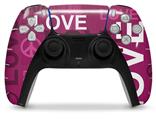 WraptorSkinz Skin Wrap compatible with the Sony PS5 DualSense Controller Love and Peace Hot Pink (CONTROLLER NOT INCLUDED)