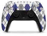 WraptorSkinz Skin Wrap compatible with the Sony PS5 DualSense Controller Argyle Blue and Gray (CONTROLLER NOT INCLUDED)