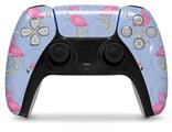 WraptorSkinz Skin Wrap compatible with the Sony PS5 DualSense Controller Flamingos on Blue (CONTROLLER NOT INCLUDED)