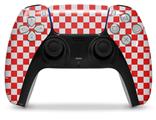 WraptorSkinz Skin Wrap compatible with the Sony PS5 DualSense Controller Checkered Canvas Red and White (CONTROLLER NOT INCLUDED)