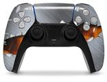 WraptorSkinz Skin Wrap compatible with the Sony PS5 DualSense Controller Ripped Metal Fire (CONTROLLER NOT INCLUDED)