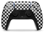 WraptorSkinz Skin Wrap compatible with the Sony PS5 DualSense Controller Checkered Canvas Black and White (CONTROLLER NOT INCLUDED)