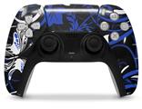 WraptorSkinz Skin Wrap compatible with the Sony PS5 DualSense Controller Twisted Garden Blue and White (CONTROLLER NOT INCLUDED)